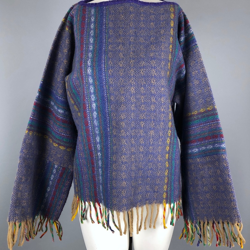 Vintage fringed wool shirt - one size